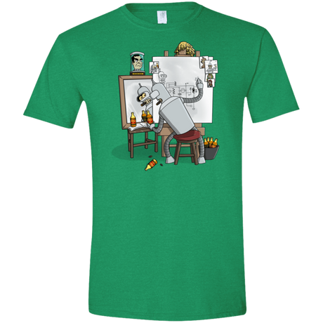 T-Shirts Heather Irish Green / S Retrato de un Robot Men's Semi-Fitted Softstyle