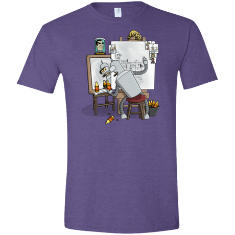 T-Shirts Heather Purple / S Retrato de un Robot Men's Semi-Fitted Softstyle