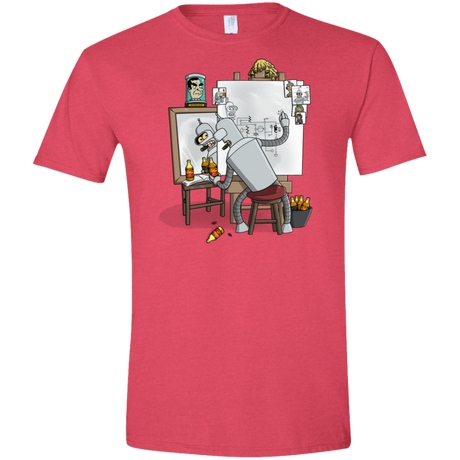 T-Shirts Heather Red / S Retrato de un Robot Men's Semi-Fitted Softstyle