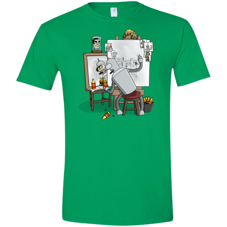 T-Shirts Irish Green / S Retrato de un Robot Men's Semi-Fitted Softstyle