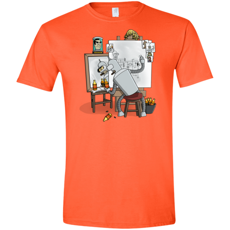 T-Shirts Orange / S Retrato de un Robot Men's Semi-Fitted Softstyle