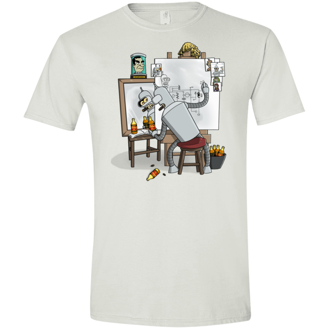T-Shirts White / X-Small Retrato de un Robot Men's Semi-Fitted Softstyle