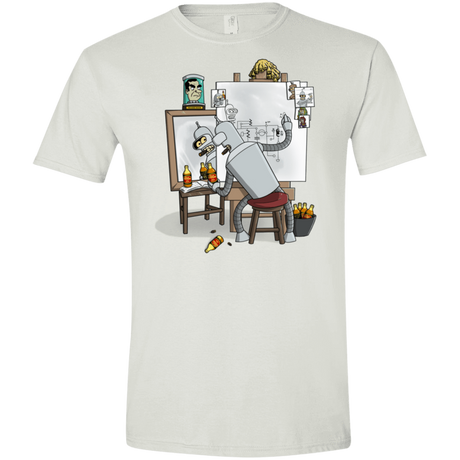 T-Shirts White / X-Small Retrato de un Robot Men's Semi-Fitted Softstyle