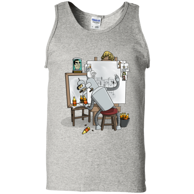 T-Shirts Ash / S Retrato de un Robot Men's Tank Top