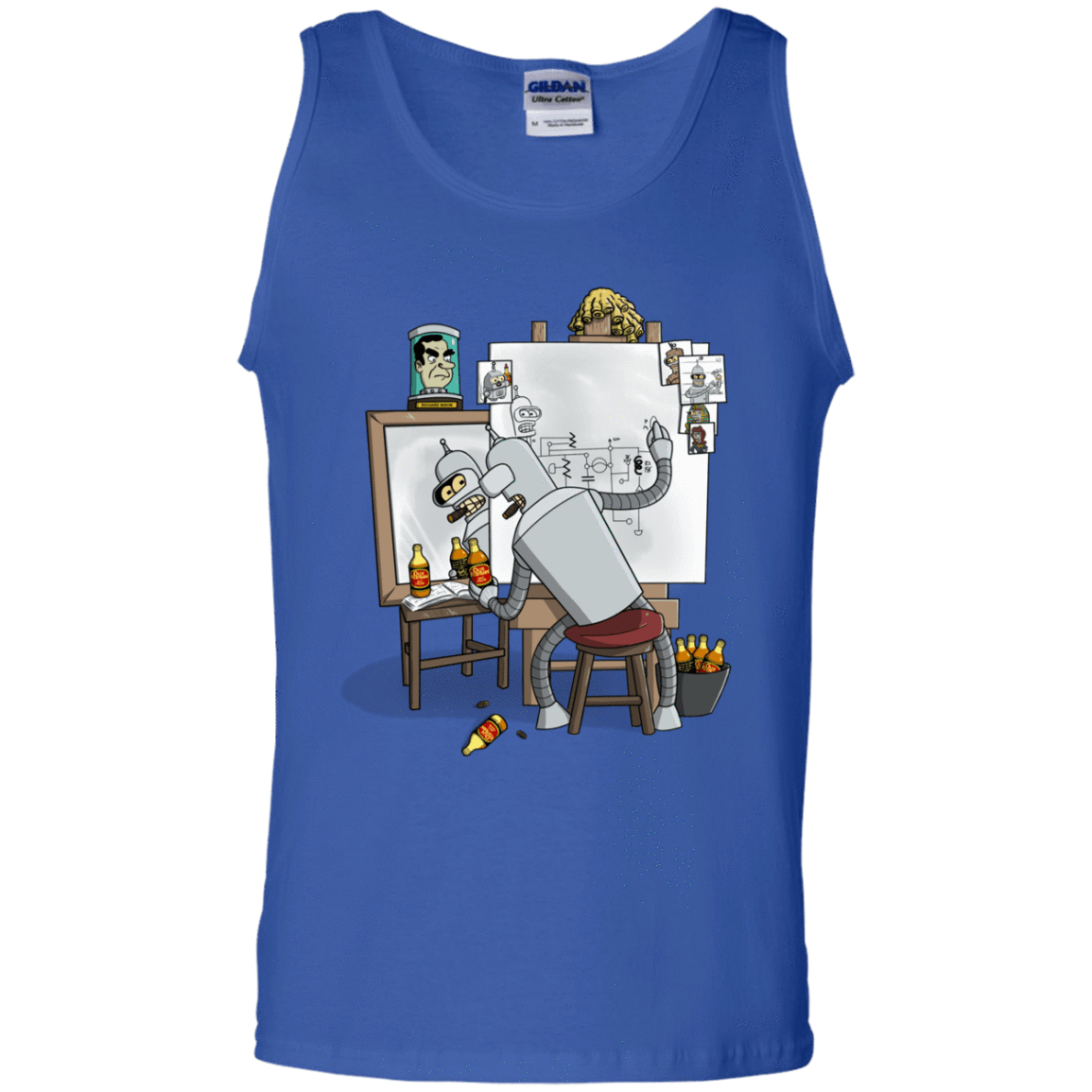 T-Shirts Royal / S Retrato de un Robot Men's Tank Top
