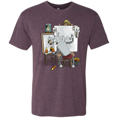 T-Shirts Vintage Purple / S Retrato de un Robot Men's Triblend T-Shirt
