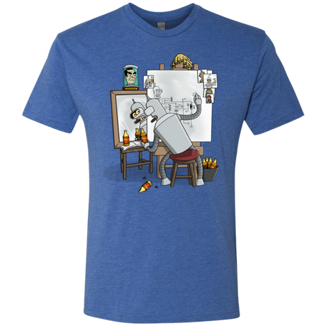 T-Shirts Vintage Royal / S Retrato de un Robot Men's Triblend T-Shirt