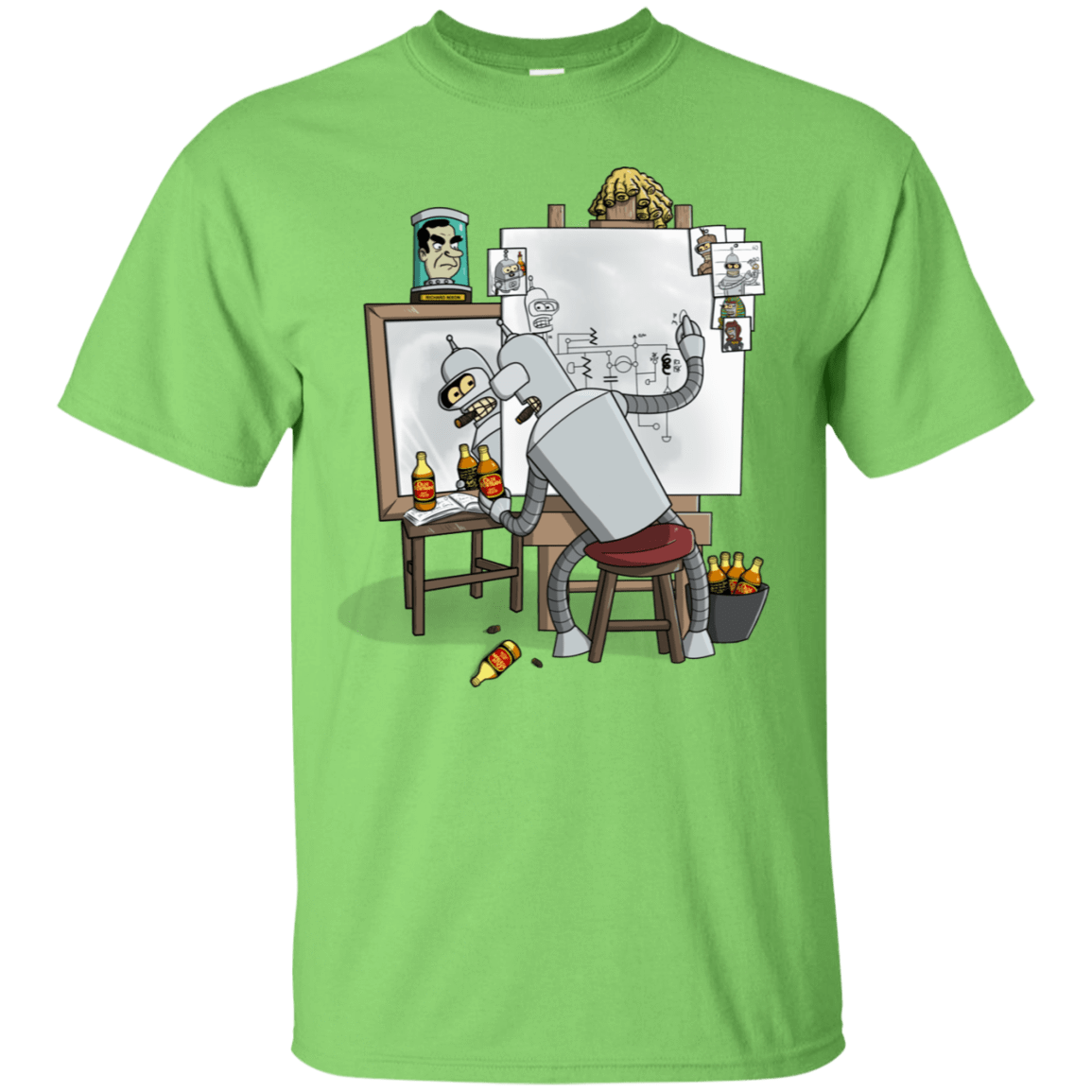T-Shirts Lime / S Retrato de un Robot T-Shirt