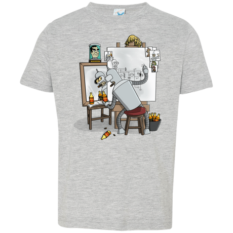 T-Shirts Heather Grey / 2T Retrato de un Robot Toddler Premium T-Shirt