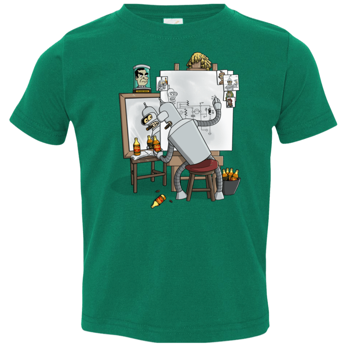 T-Shirts Kelly / 2T Retrato de un Robot Toddler Premium T-Shirt