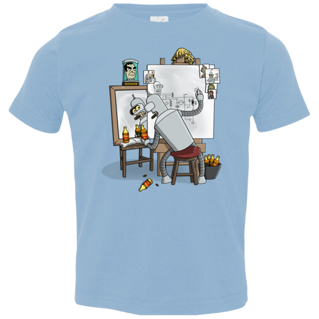 T-Shirts Light Blue / 2T Retrato de un Robot Toddler Premium T-Shirt