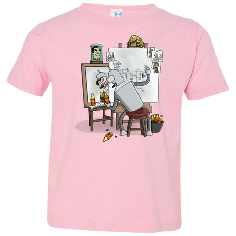 T-Shirts Pink / 2T Retrato de un Robot Toddler Premium T-Shirt