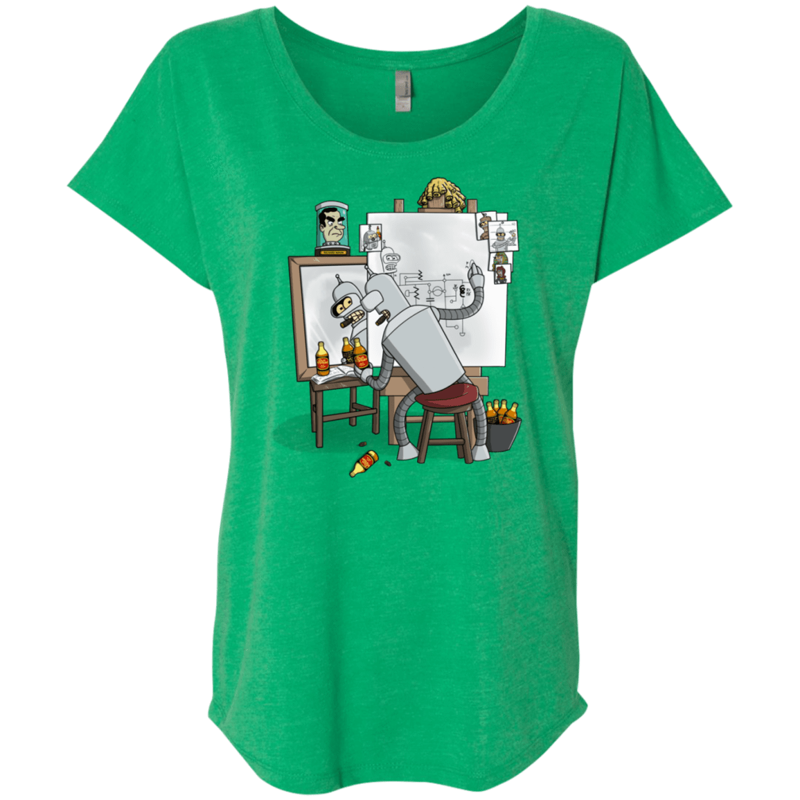 T-Shirts Envy / X-Small Retrato de un Robot Triblend Dolman Sleeve