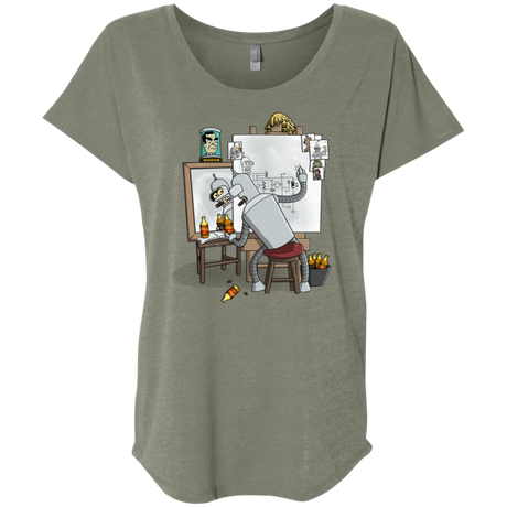 T-Shirts Venetian Grey / X-Small Retrato de un Robot Triblend Dolman Sleeve