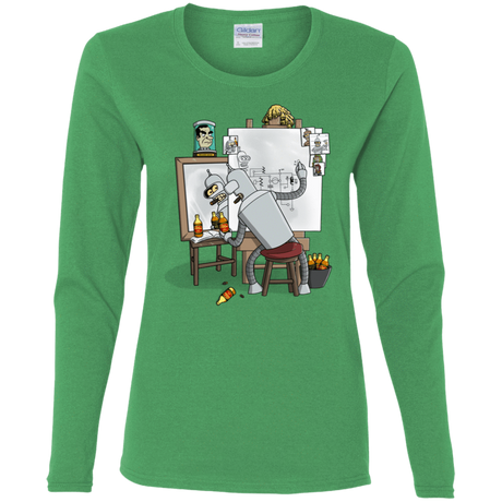 T-Shirts Irish Green / S Retrato de un Robot Women's Long Sleeve T-Shirt