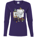 T-Shirts Purple / S Retrato de un Robot Women's Long Sleeve T-Shirt