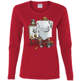 T-Shirts Red / S Retrato de un Robot Women's Long Sleeve T-Shirt