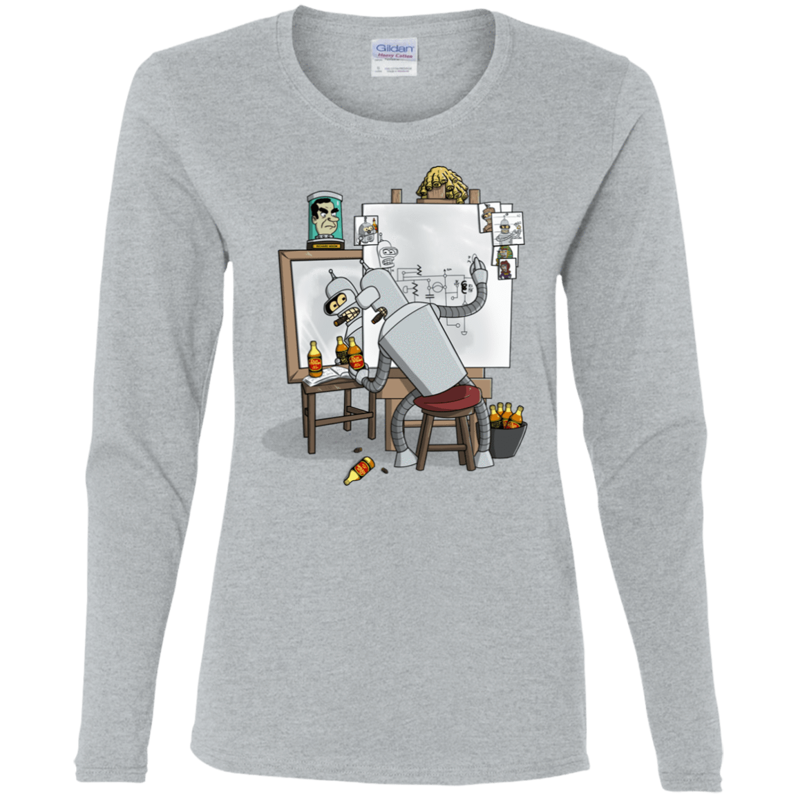 T-Shirts Sport Grey / S Retrato de un Robot Women's Long Sleeve T-Shirt