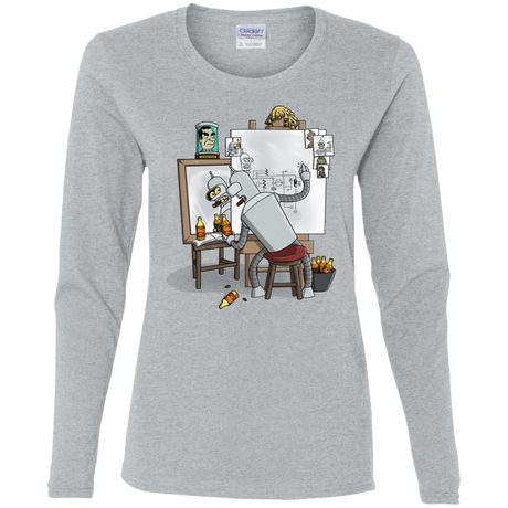 T-Shirts Sport Grey / S Retrato de un Robot Women's Long Sleeve T-Shirt