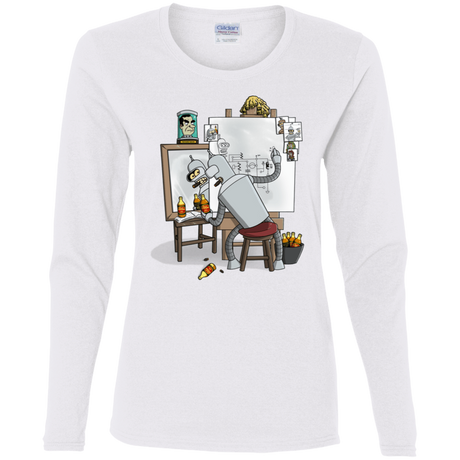 T-Shirts White / S Retrato de un Robot Women's Long Sleeve T-Shirt