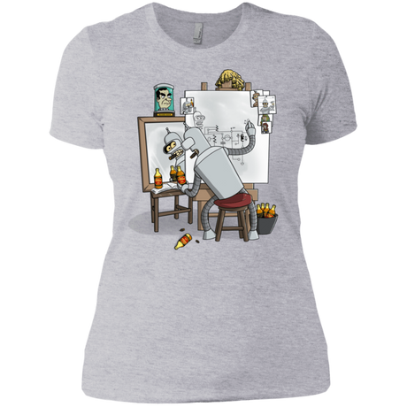 T-Shirts Heather Grey / X-Small Retrato de un Robot Women's Premium T-Shirt