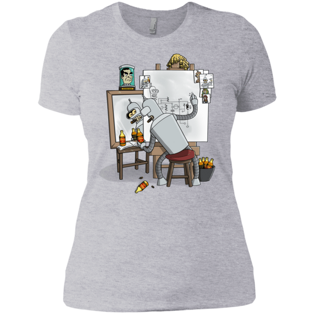 T-Shirts Heather Grey / X-Small Retrato de un Robot Women's Premium T-Shirt