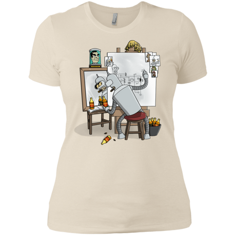 T-Shirts Ivory/ / X-Small Retrato de un Robot Women's Premium T-Shirt