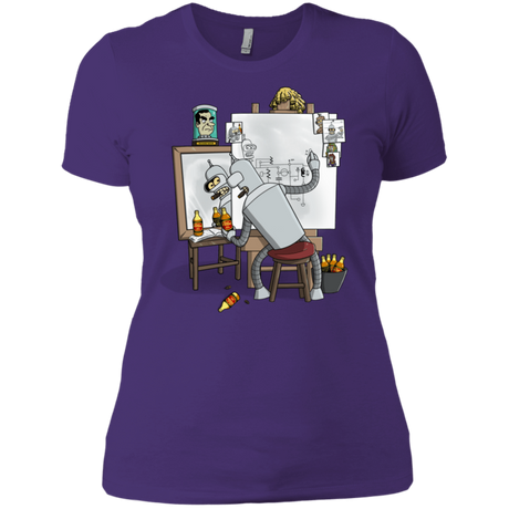 T-Shirts Purple Rush/ / X-Small Retrato de un Robot Women's Premium T-Shirt