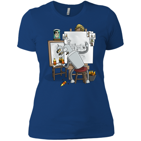 T-Shirts Royal / X-Small Retrato de un Robot Women's Premium T-Shirt
