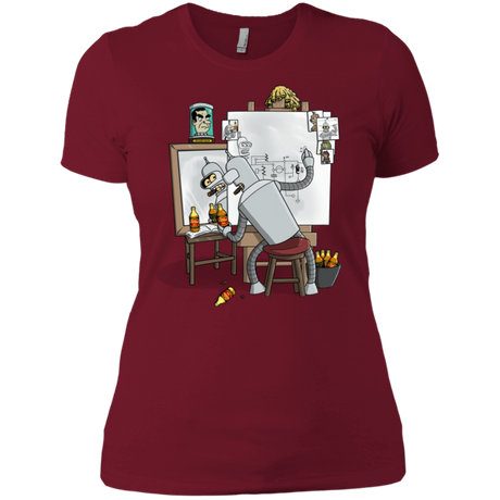 T-Shirts Scarlet / S Retrato de un Robot Women's Premium T-Shirt