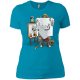 T-Shirts Turquoise / X-Small Retrato de un Robot Women's Premium T-Shirt