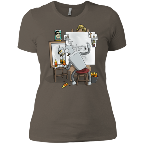 T-Shirts Warm Grey / X-Small Retrato de un Robot Women's Premium T-Shirt