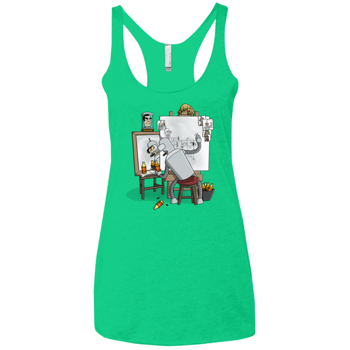 T-Shirts Envy / X-Small Retrato de un Robot Women's Triblend Racerback Tank