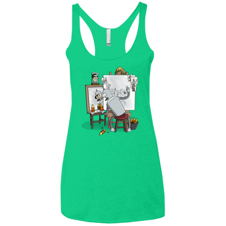 T-Shirts Envy / X-Small Retrato de un Robot Women's Triblend Racerback Tank