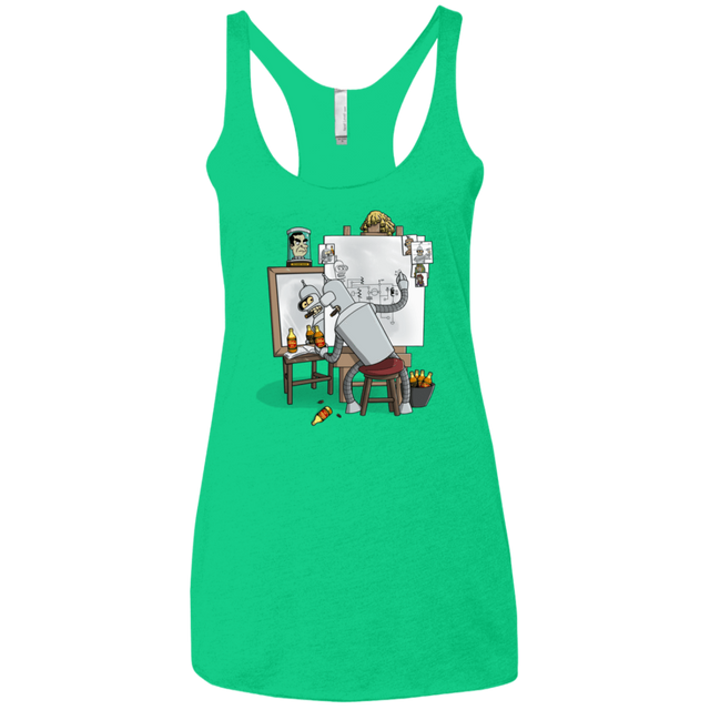 T-Shirts Envy / X-Small Retrato de un Robot Women's Triblend Racerback Tank