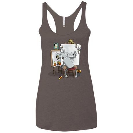 T-Shirts Macchiato / X-Small Retrato de un Robot Women's Triblend Racerback Tank