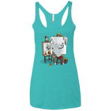 T-Shirts Tahiti Blue / X-Small Retrato de un Robot Women's Triblend Racerback Tank