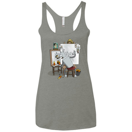 T-Shirts Venetian Grey / X-Small Retrato de un Robot Women's Triblend Racerback Tank