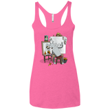 T-Shirts Vintage Pink / X-Small Retrato de un Robot Women's Triblend Racerback Tank