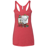 T-Shirts Vintage Red / X-Small Retrato de un Robot Women's Triblend Racerback Tank
