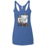 T-Shirts Vintage Royal / X-Small Retrato de un Robot Women's Triblend Racerback Tank