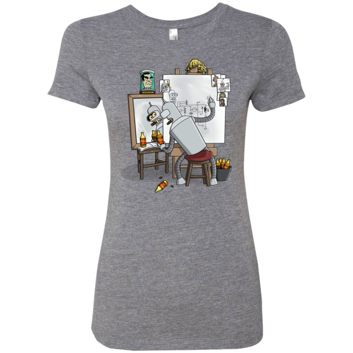 T-Shirts Premium Heather / S Retrato de un Robot Women's Triblend T-Shirt