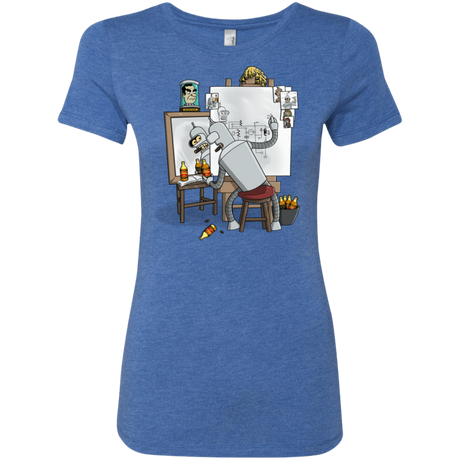 T-Shirts Vintage Royal / S Retrato de un Robot Women's Triblend T-Shirt