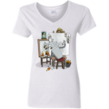 T-Shirts White / S Retrato de un Robot Women's V-Neck T-Shirt