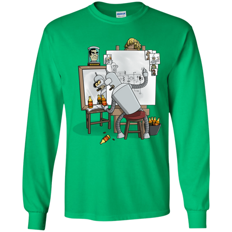 T-Shirts Irish Green / YS Retrato de un Robot Youth Long Sleeve T-Shirt