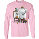 T-Shirts Light Pink / YS Retrato de un Robot Youth Long Sleeve T-Shirt