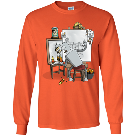 T-Shirts Orange / YS Retrato de un Robot Youth Long Sleeve T-Shirt