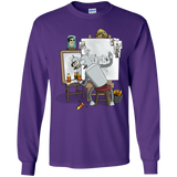 T-Shirts Purple / YS Retrato de un Robot Youth Long Sleeve T-Shirt