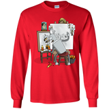 T-Shirts Red / YS Retrato de un Robot Youth Long Sleeve T-Shirt