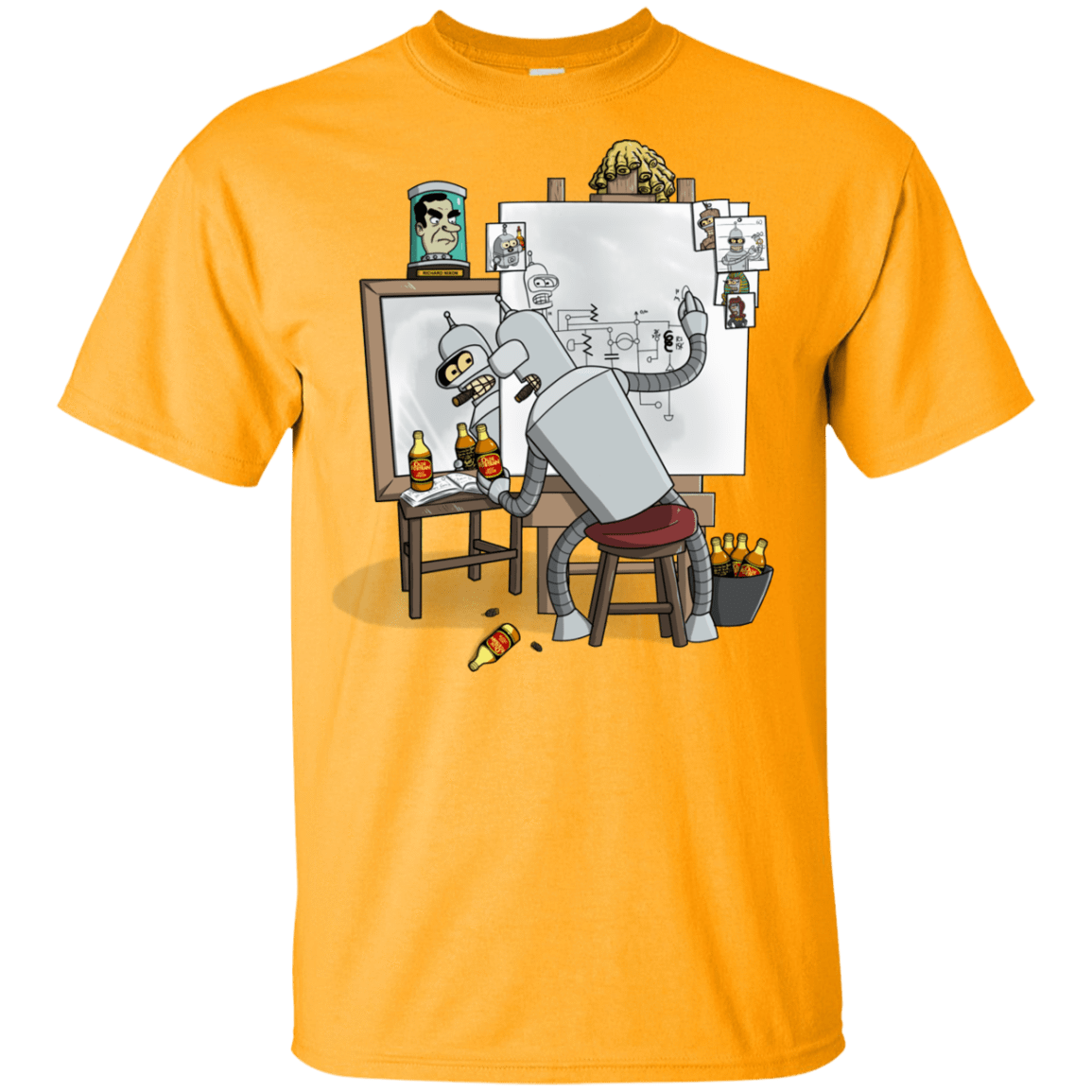 T-Shirts Gold / YXS Retrato de un Robot Youth T-Shirt